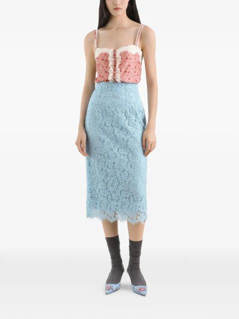 Dolce & Gabbana lace midi skirt - Blue - zdjęcie produktu nr 2