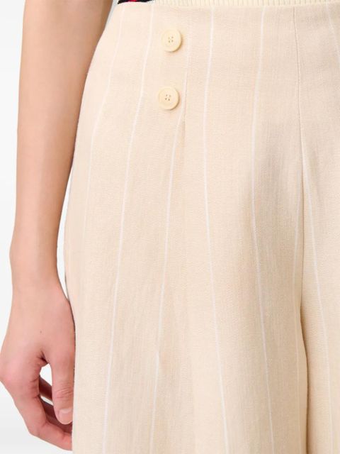 Claudie Pierlot button-detail striped trousers - Neutrals