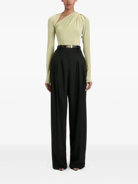 Victoria Beckham draped-neck top - Green - zdjęcie produktu nr 2