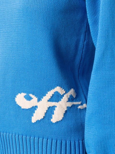Off-White intarsia-logo jumper - Blue