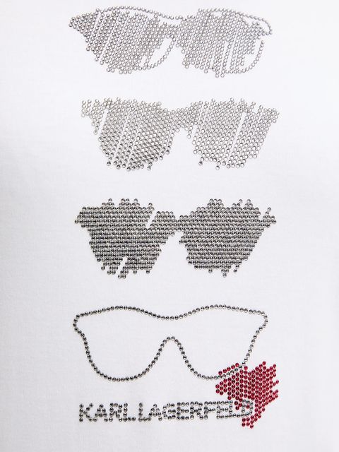 Karl Lagerfeld t-shirt bawełniany damski kolor biały A2W17103