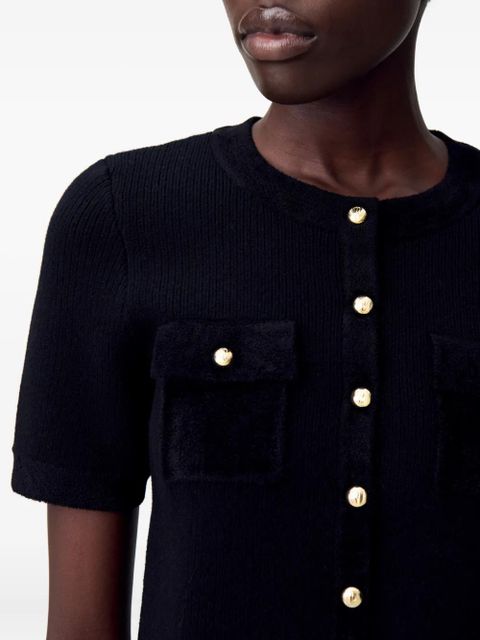 Claudie Pierlot ribbed-knit button cardigan - Black