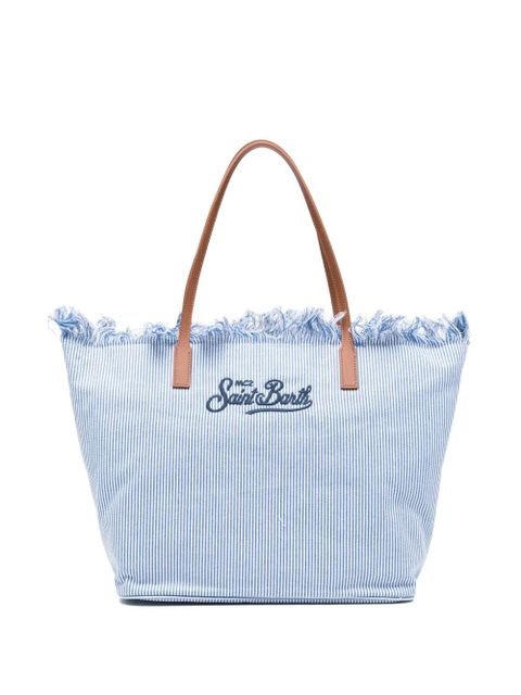 MC2 Saint Barth fringed-detail striped-pattern tote bag - Blue - zdjęcie produktu nr 1