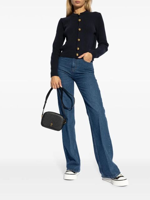 AMI Paris logo-embroidered cardigan - Blue