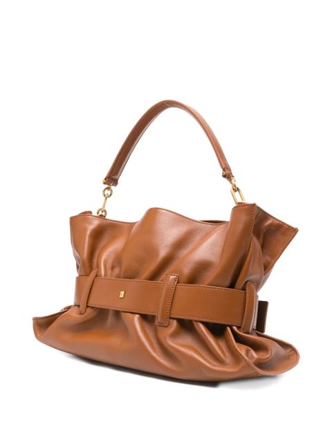 Balmain buckle-chain tote bag - Brown