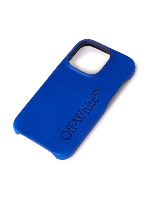 Off-White debossed-logo iPhone 14 Pro case - Blue
