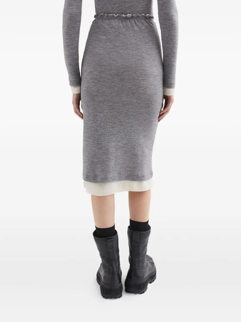 Jil Sander lightweight wool layered skirt - 924