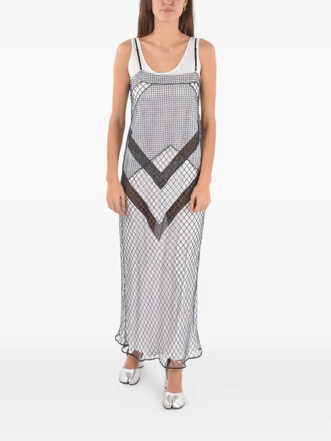 Maison Margiela mesh chevron-pattern slip maxi dress - White - zdjęcie produktu nr 1