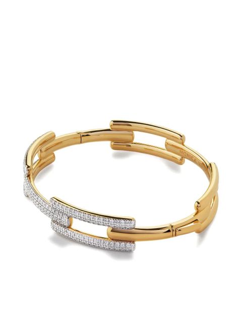 Monica Vinader Signature Link diamond bangle bracelet - Gold - zdjęcie produktu nr 1