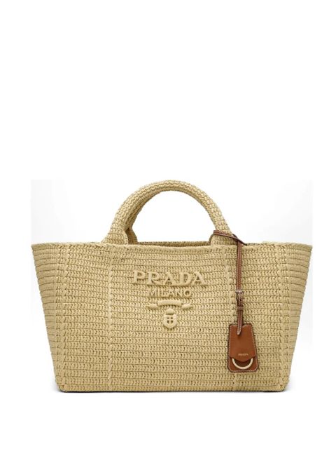 Prada logo-lettering tote bag - Neutrals - zdjęcie produktu nr 1
