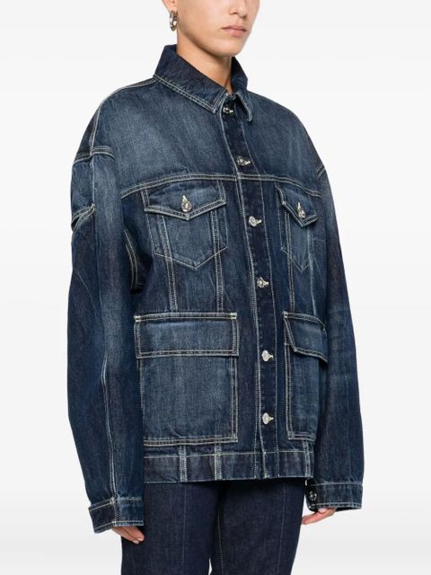 Jean Paul Gaultier drop-shoulder denim jacket - Blue