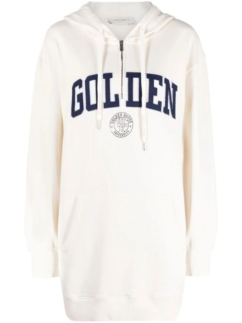 Golden Goose logo appliqué hoodie dress - Neutrals - zdjęcie produktu nr 1