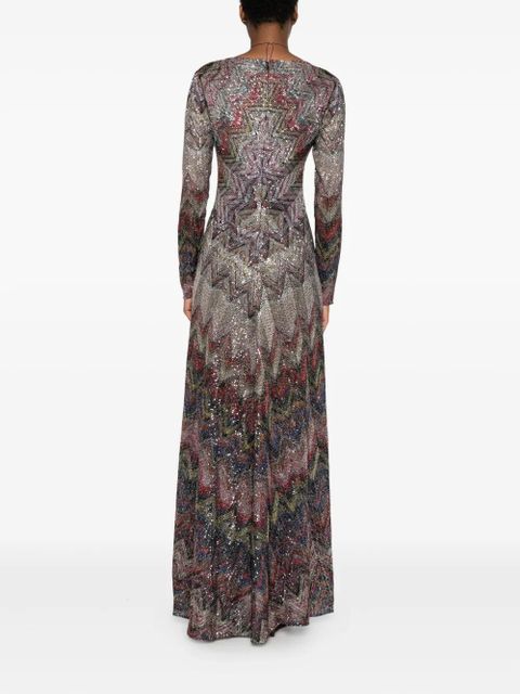 Missoni zigzag-woven midi dress - Neutrals