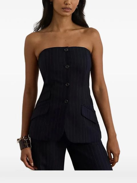Lauren Ralph Lauren pinstripe buttoned blouse - Blue - zdjęcie produktu nr 1