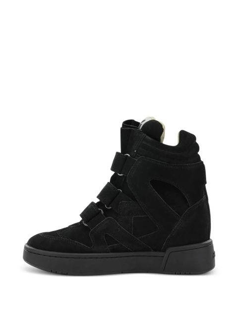ISABEL MARANT touch-straps leather sneakers - Black