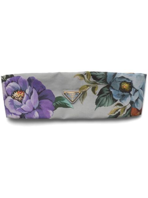 Prada floral-print headband - Grey
