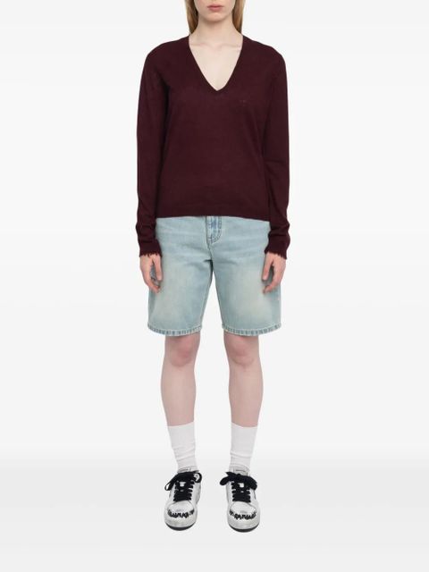 Zadig&Voltaire Rivy V-neck long-sleeve sweater - Red - zdjęcie produktu nr 2