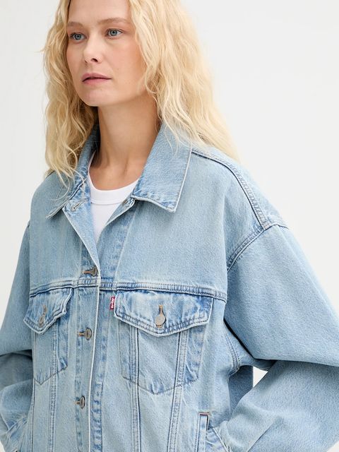 Levi's kurtka jeansowa kolor niebieski przejściowa A1743