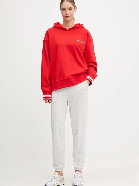 Calvin Klein Performance bluza damska kolor czerwony z kapturem gładka LVGWF5W309 - zdjęcie produktu nr 2
