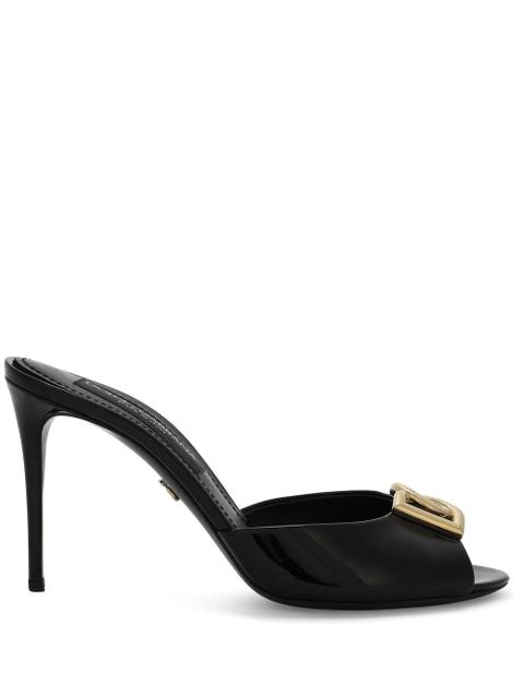 Dolce & Gabbana 85mm patent-leather mules - Black - zdjęcie produktu nr 1