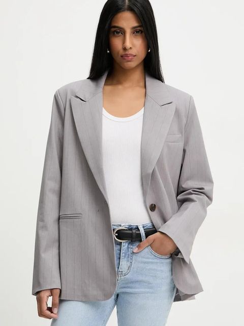 Answear.LAB marynarka kolor szary jednorzędowa wzorzysta - zdjęcie produktu nr 1