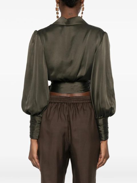 ZIMMERMANN wrap long-sleeved blouse - Green