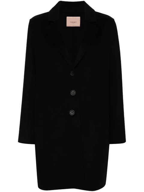 TWINSET logo-patch coat - Black - zdjęcie produktu nr 1