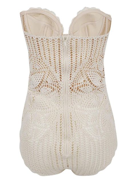 Magda Butrym crochet scalloped bodysuit - Neutrals