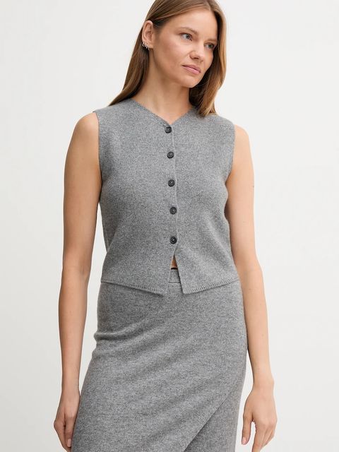 OUI kamizelka z wełną damski kolor szary lekki 86170 - zdjęcie produktu nr 1