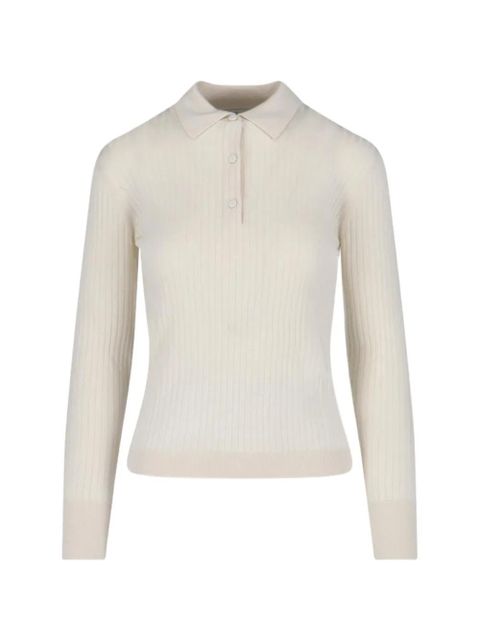Max Mara ribbed polo-collar sweater - Neutrals - zdjęcie produktu nr 1