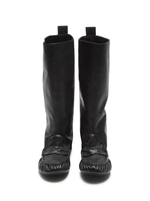 Acne Studios Slouch moccasin detail knee-high boots - Black