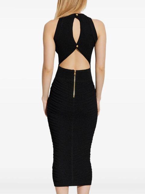 Balmain ribbed bodycon midi dress - Black
