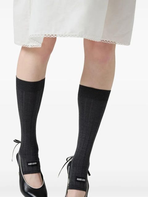 Miu Miu knee-high socks - F0480 SLATE GREY