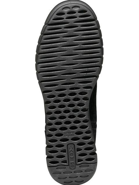 Geox botki zamszowe D FLEXTRIDE damskie kolor czarny na płaskim obcasie D569AA 00022 C9999