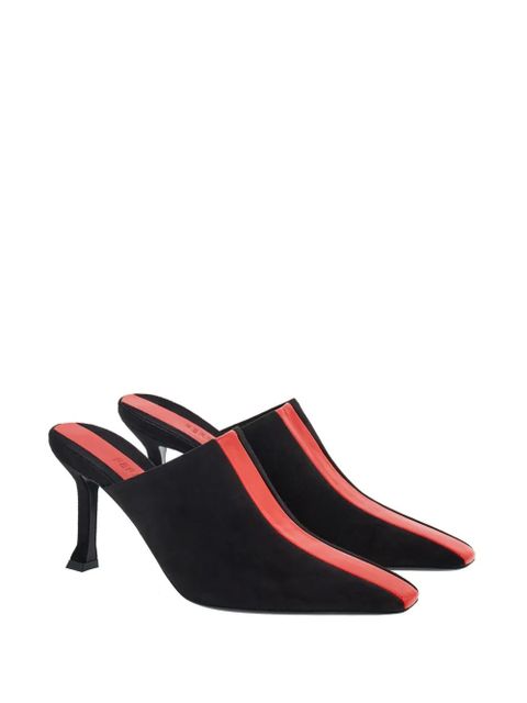 Ferragamo 85mm stripe-detail suede mules - Black - zdjęcie produktu nr 2