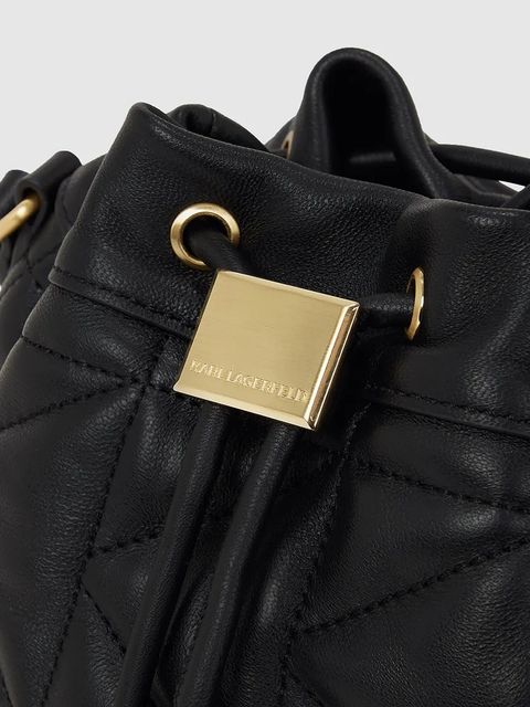 Karl Lagerfeld torebka skórzana K/KUILT kolor czarny A4W30088