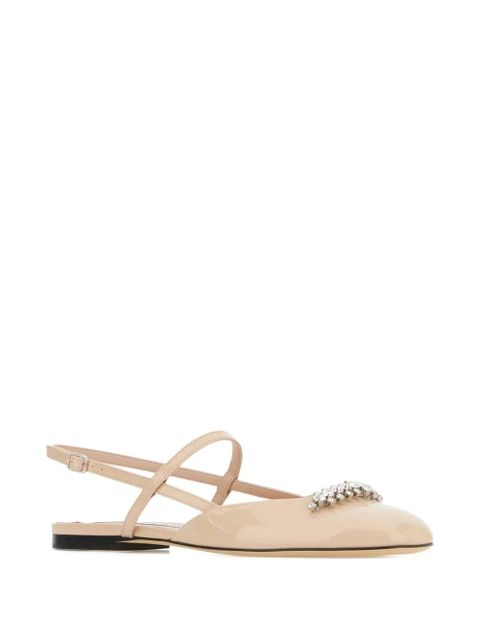 Jimmy Choo crystal-embellished ballet flats - Neutrals - zdjęcie produktu nr 2