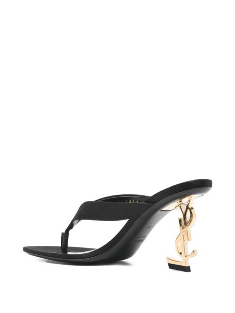 Saint Laurent logo-heel sandals - Black
