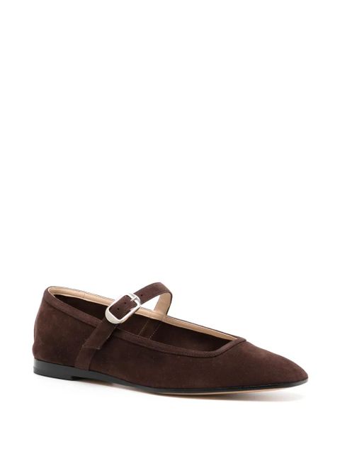 Le Monde Beryl buckled suede ballerina shoes - Brown