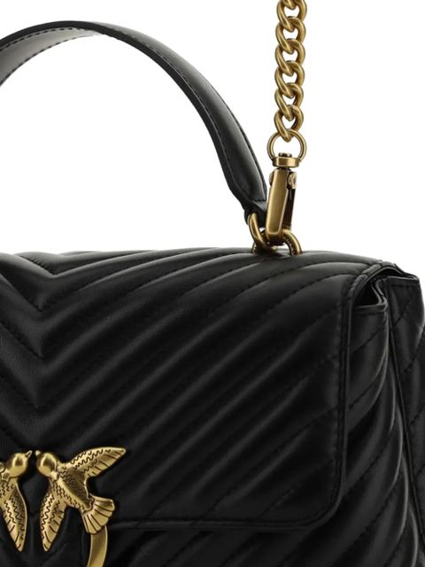 PINKO Love Puff quilted leather tote bag - Black