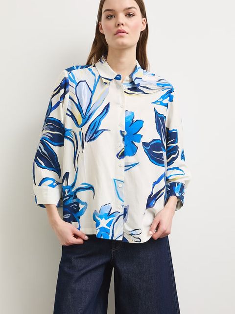 Medicine koszula damska z dodatkiem lnu - zdjęcie produktu nr 1