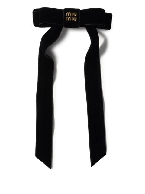 Miu Miu bow-detail hair clip - Black - zdjęcie produktu nr 1