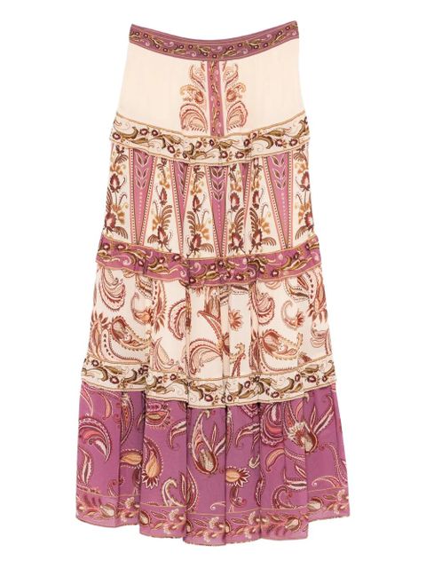 FARM Rio paisley tiered maxi skirt - Purple - zdjęcie produktu nr 1