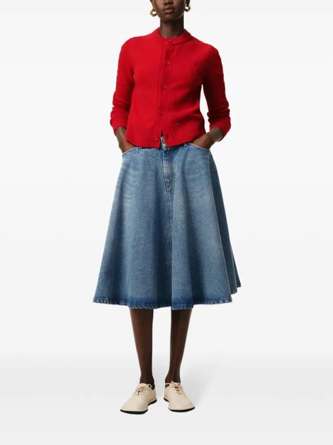 AMI Paris godet-detail midi skirt - Blue