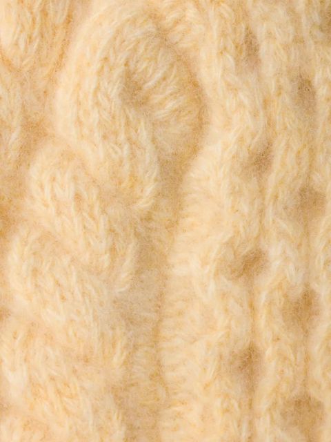 Prada cable-knit logo beanie - Yellow - zdjęcie produktu nr 2