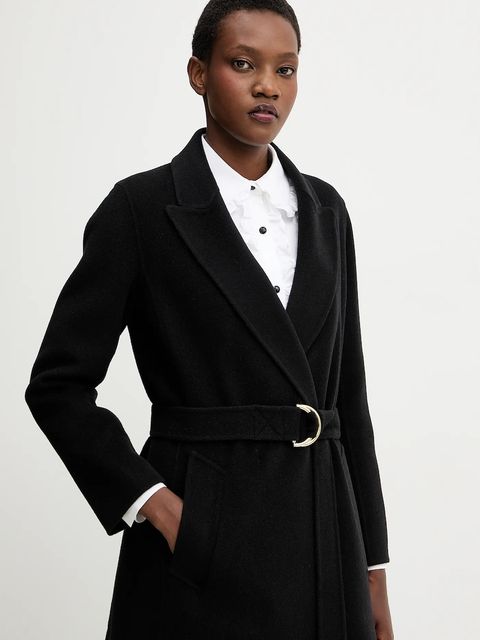 Marella płaszcz z wełną kolor czarny 2523016011200