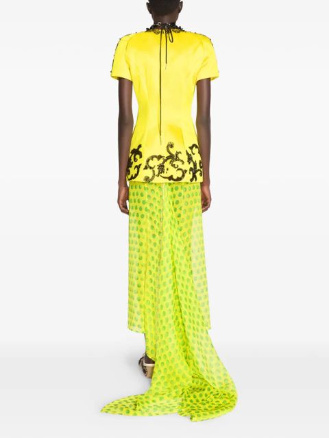 DRIES VAN NOTEN embellished silk maxi skirt - Yellow