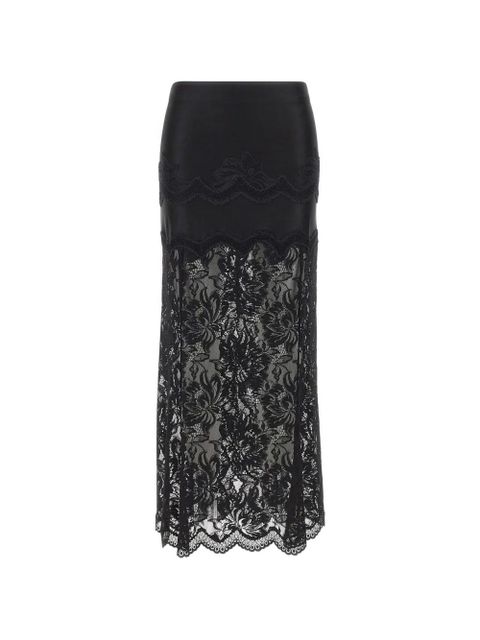 Rabanne floral-lace midi skirt - Black - zdjęcie produktu nr 1