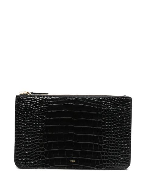 TOTEME crocodile-embossed threefold clutch bag - Black - zdjęcie produktu nr 1
