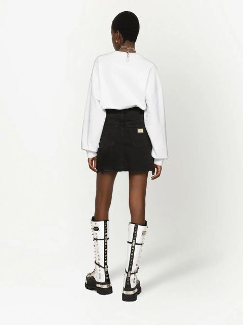 Dolce & Gabbana studded denim miniskirt - Black